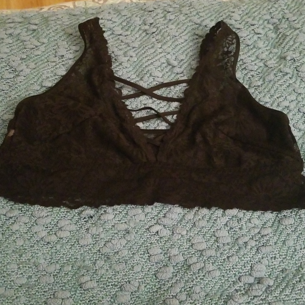 Vs pink black lace bra